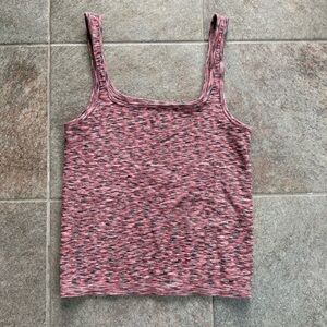 Anthropologie Pink & Black Combo Seamless Cropped Tank Top Size Medium